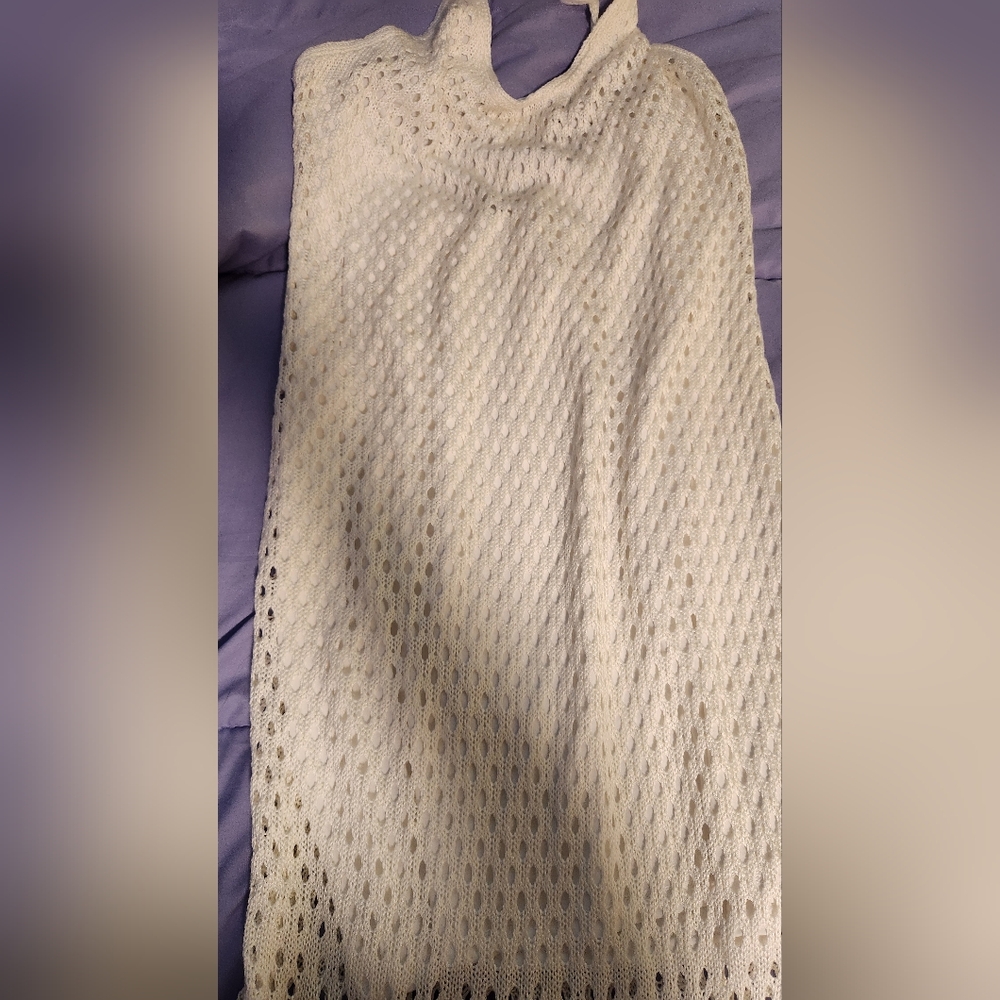 Cream Textured Knit Skirt long  like New